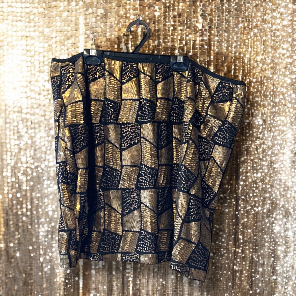 RICKI'S Black and Gold Sequin Skirt